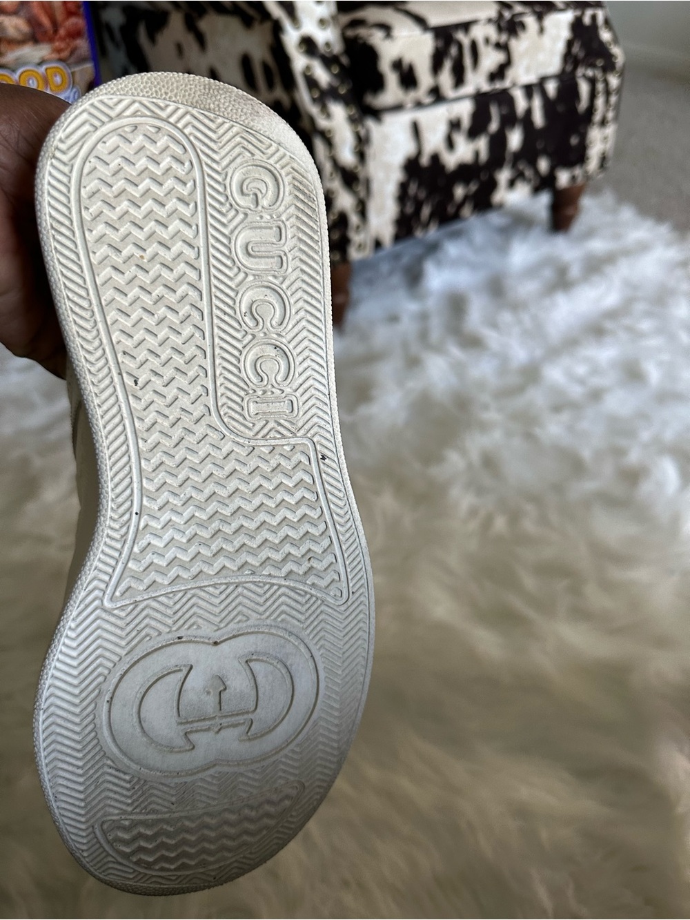 Gucci women’s Cream/White Platform Sneakers - Picture 6 of 8